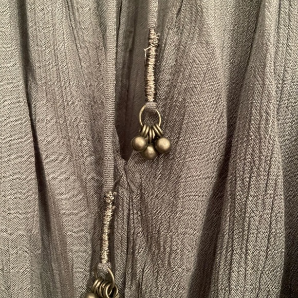 Free People Slate Blue Mini Boho Dress w/drop elastic waist - Picture 8 of 14